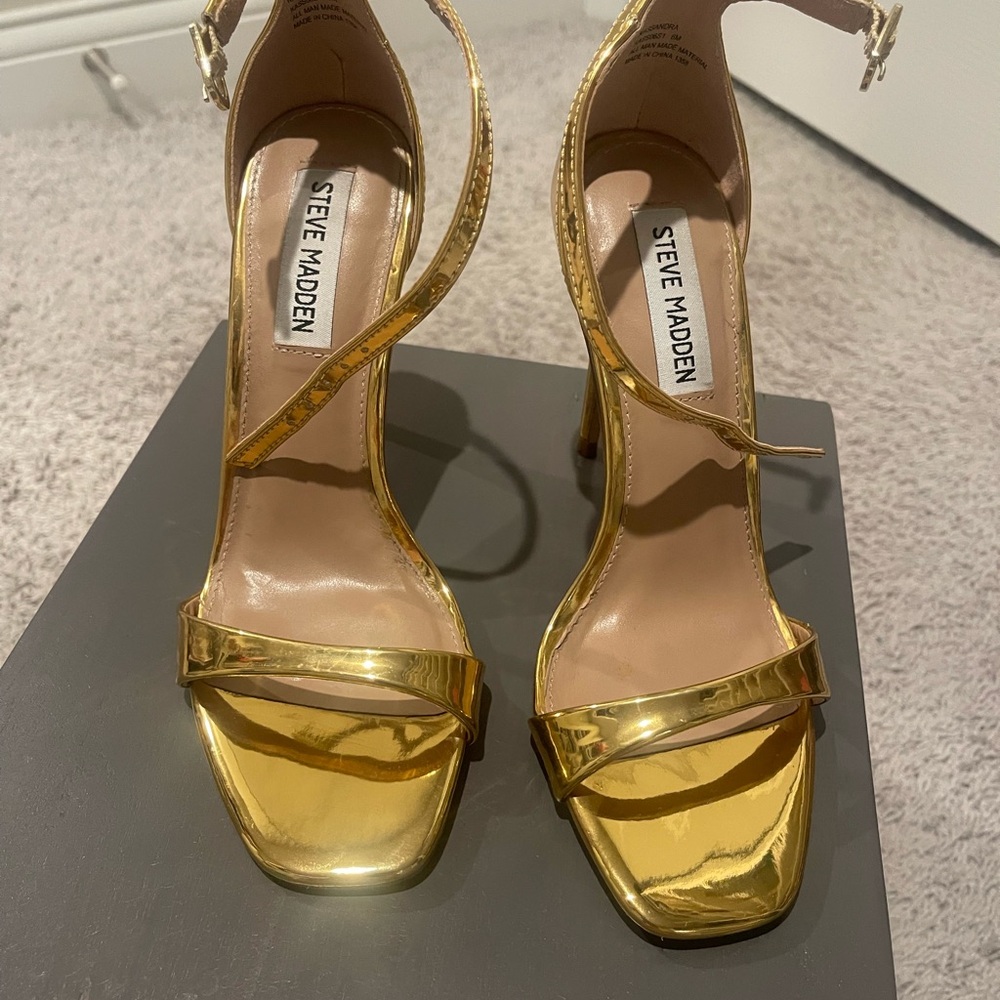 Steve Madden Gold Strappy Heels